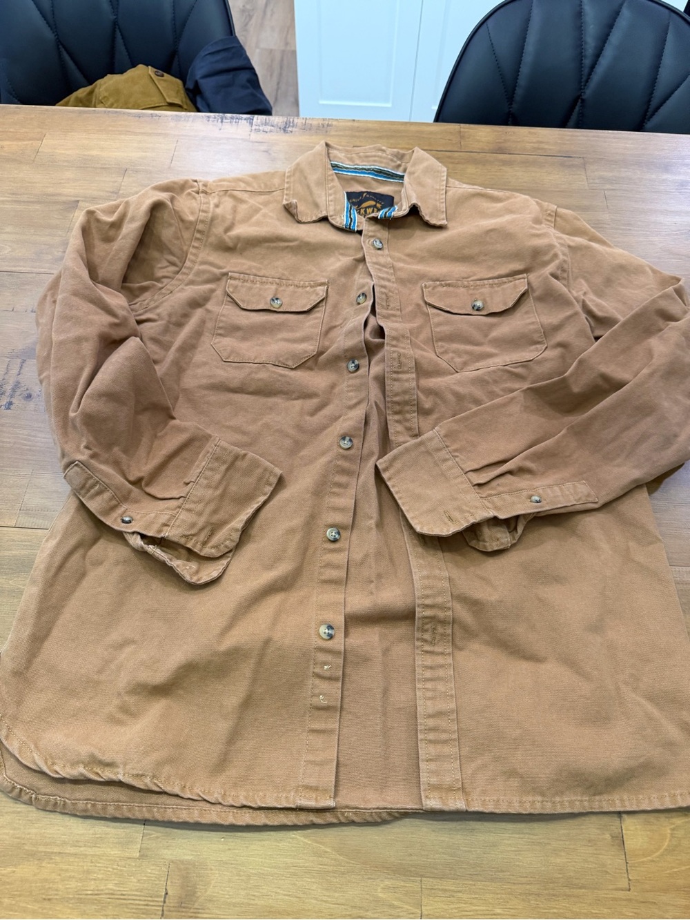 Men's Casual Button-Down Workshirt in Brown
